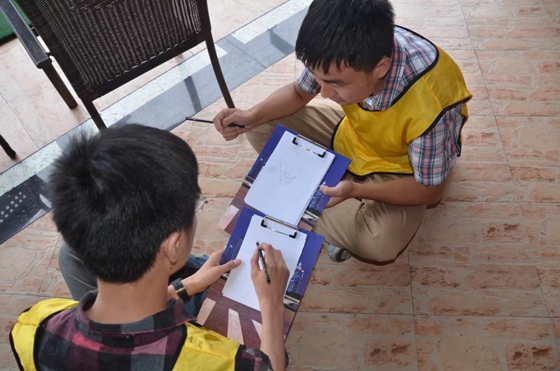 企业员工在讨论拓展项目怎么做